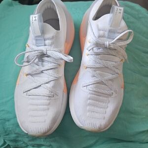 Under Armour White and Orange Sneakers